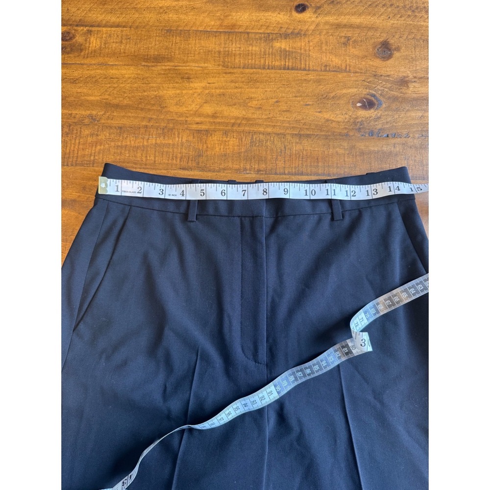 Theory Straight Leg Pant 8 Black Traceable Wool High Waist Career Classic - Picture 7 of 10